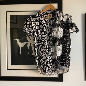 Farm X Anthropologie surf shirt.   Black and white.  Size small.  NWOT